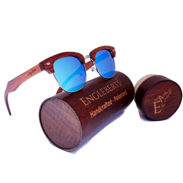 Blue Lens Wood Eyewear