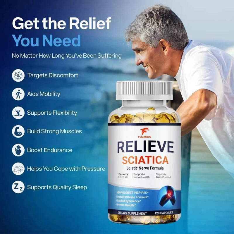 Relieve Sciatica Capsules - Helps Relieve Joint Pain Supports Daily Nervous System, Bone & Nerve Health Balances Inflammation