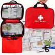 210-Piece Portable First Aid Kit with Red Zippered Medical Bag for Car, Travel and Outdoor Use