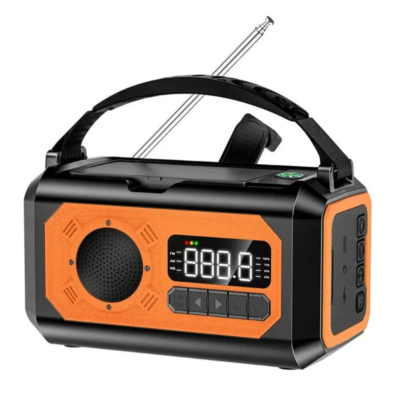 STONEGO 12000mAh Solar Hand Crank Emergency Radio – Dual Solar Panels, AM/FM NOAA & Reading Light