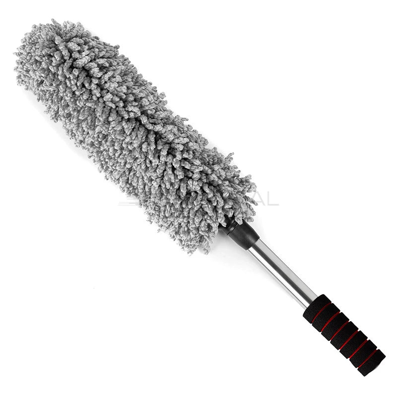 SEAMETAL Retractable Car Duster – Stainless Steel Long Handle Microfiber Dust Remover Brush for Car & Home Cleaning