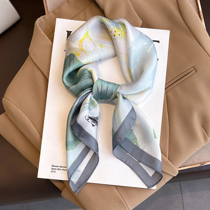 Women’s Printed Square Hair Scarf for Neck and Bag Styling