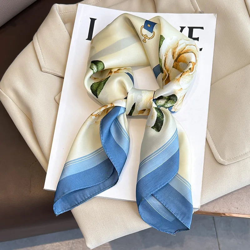 Women’s Printed Square Hair Scarf for Neck and Bag Styling