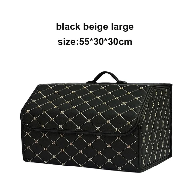 Car Trunk Organizer Box Large Capacity Folding Leather Storage Bag