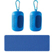 2 Pack Portable Round Silicone Covered Cooling Towel – Quick Drying Fitness Sports Towels for Outdoor Activities