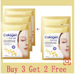 SADOER 10pcs Korean Collagen Facial Mask Anti Wrinkle Anti Aging Moisturizing Brightening Skin Care Mask