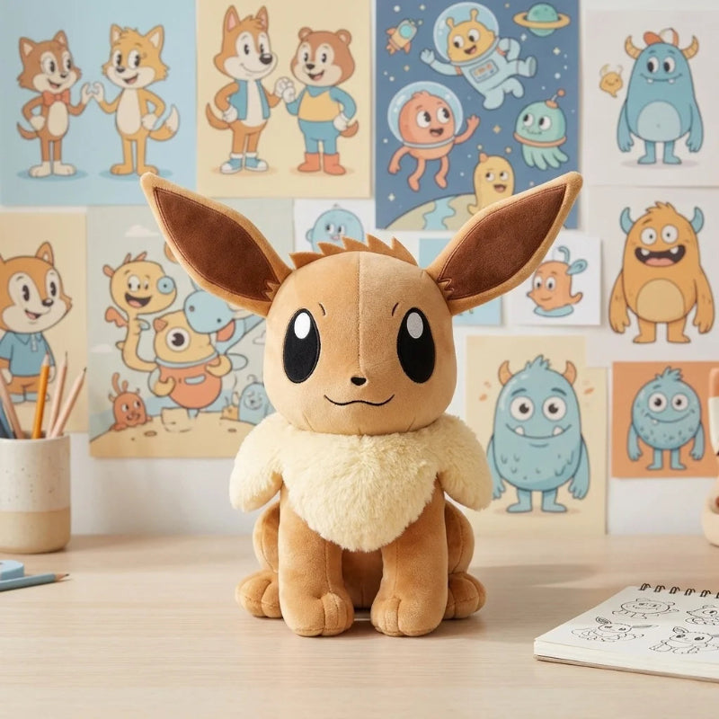 Eevee Plush Toy - 20cm Soft Cuddly Stuffed Doll