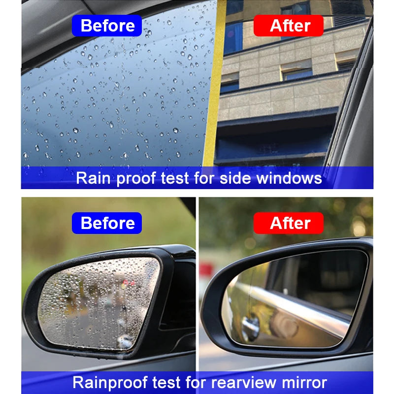 Water Repellent Spray Anti Rain Coating for Car Glass Hydrophobic Windshield & Mirror Polish Kit