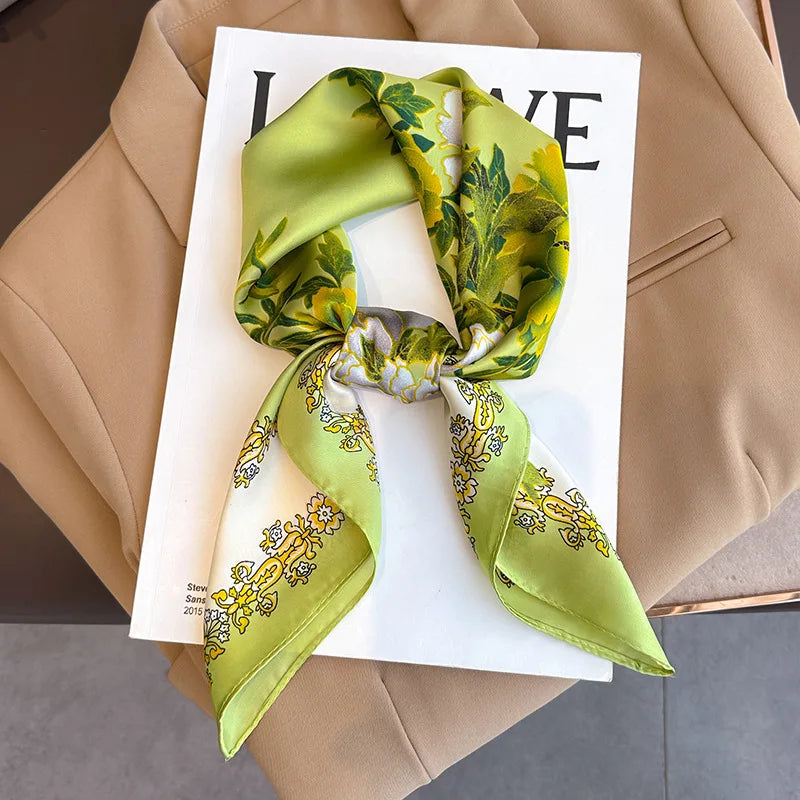 Women’s Printed Square Hair Scarf for Neck and Bag Styling