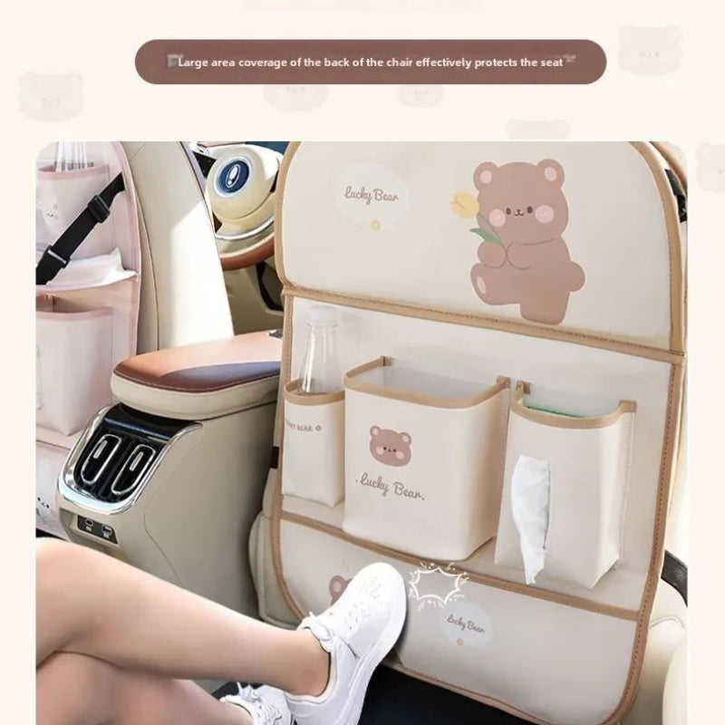 Car Seat Back Organizer Rear Hanging Storage Bag with Table Tray