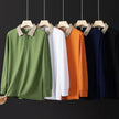 Men's Business Casual Long Sleeve Polo Shirt – Solid Color Versatile Top