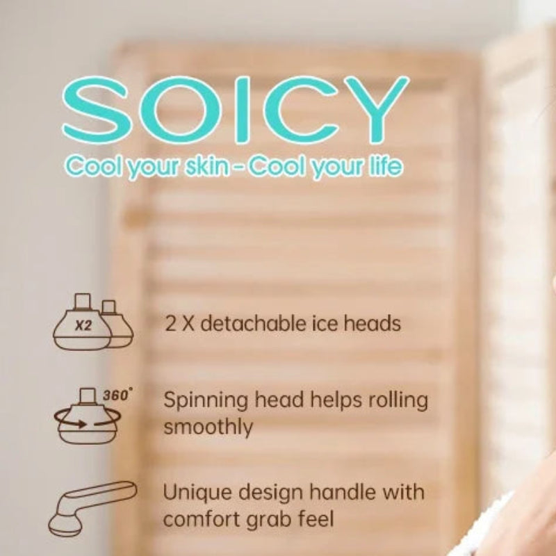 Face Ice Roller with 2 Heads – Cooling Facial Massage Tool for Eyes, Face & Neck Skin Care Therapy