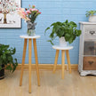 Wooden Round 3-Leg Flower Stand – White Top Plant Display Table in Two Sizes
