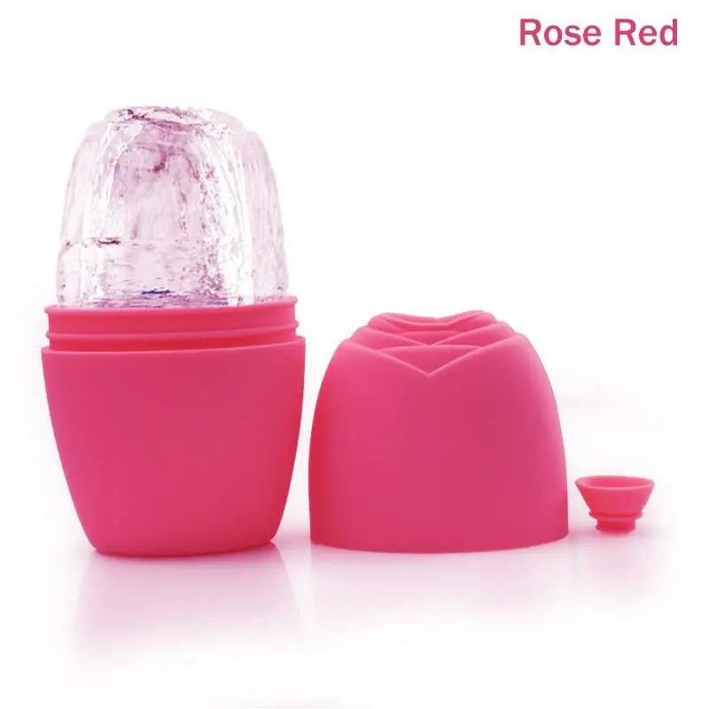 Rose Silicone Ice Roller Facial Massage Tool for Eye Puffiness Skin Care Cooling Beauty Treatment