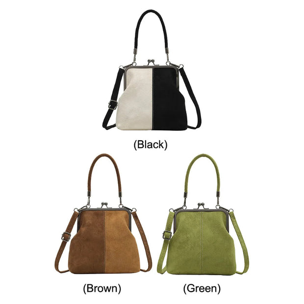 Women Fashionable Shoulder Bag Large Capacity Retro Flannel Handbag Leisure Clamp Handbag Travel Shopping Work Shoulder Bag
