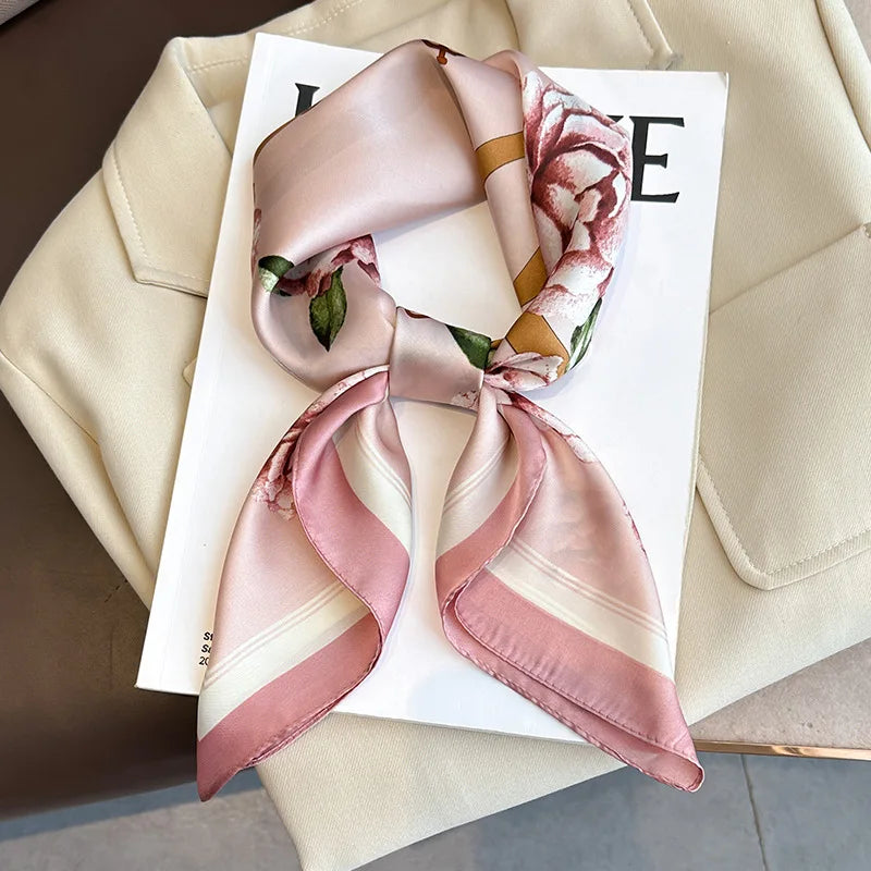 Women’s Printed Square Hair Scarf for Neck and Bag Styling
