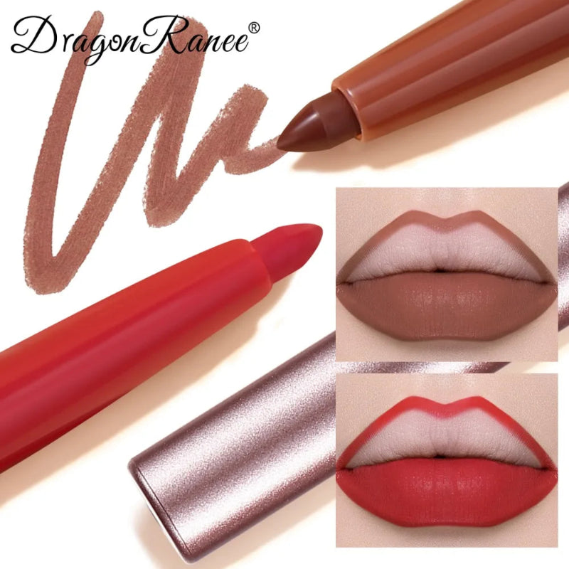 Matte Mauve Lipstick Pencil – Long-Lasting Waterproof Non-Stick Velvet Lipliner Crayon