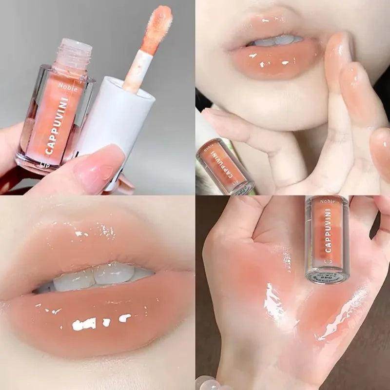 Temperature Changing Lip Gloss – Crystal Mirror Lip Glaze Plumper with Moisturizing Lip Oil Finish