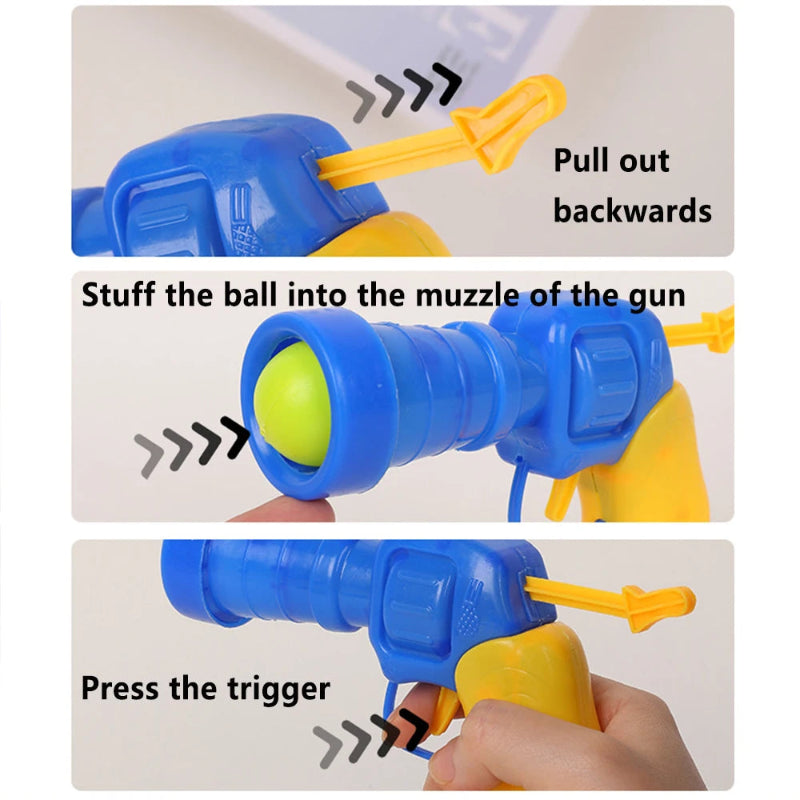 Interactive Cat Toy Shooting Gun with Plush Pom Pom Balls | Funny Pet Training Toy for Cats & Kittens