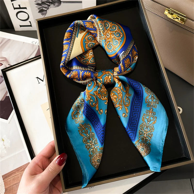 Women’s Printed Square Hair Scarf for Neck and Bag Styling