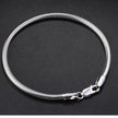 Silver-Tone Textured Bracelet – Slim Polished Wrist Chain Bracelet