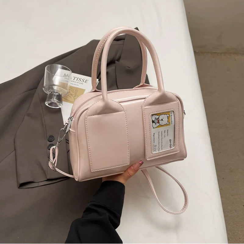 Women’s Transparent Display Window Crossbody Handbag with Top Handles