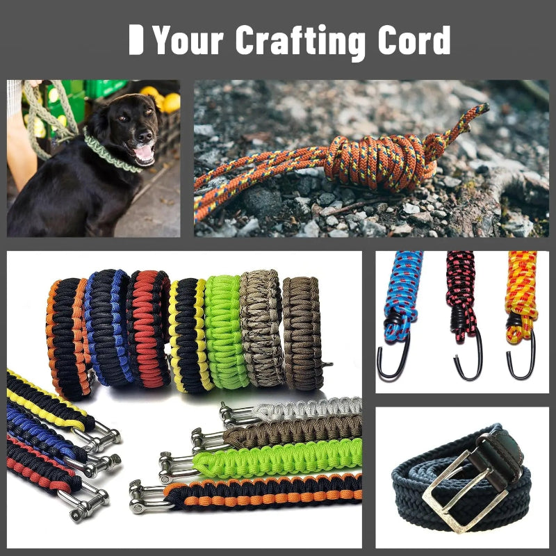 30/50/100M 4mm Paracord 9 Core 650 Military Standard Parachute Rope for Camping, Survival, DIY Bracelets & Outdoor Use