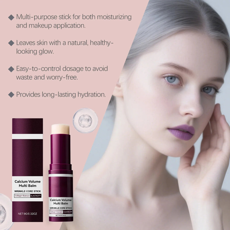 Calcium Skincare Set Anti-Aging Facial Serum, Eye Patches & Multi Balm for Fine Lines and Dark Circles Care
