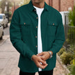 Button Front Shirt Jacket with Chest Pockets