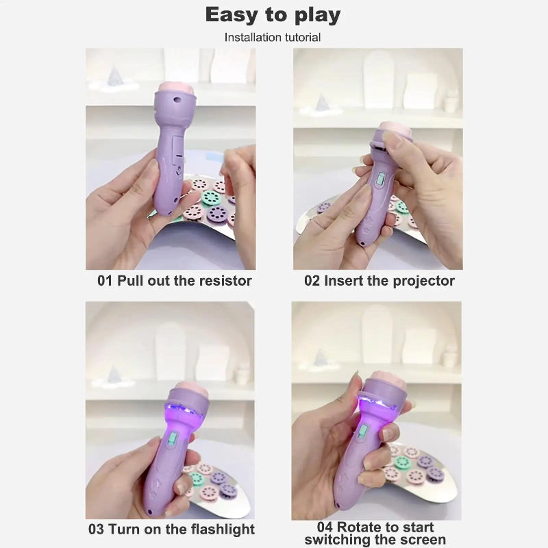 Kids Flashlight Projector 120 Patterns Projector Toys for Kids Preschool Learning Cartoon Torch Light Projection Flashlight