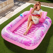Inflatable Pool Lounger – Floating Water Chair with Backrest & Armrest | Multi-Color Adult Pool Float