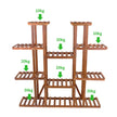 Large Multi-Tier Plant Stand – Brown Staggered Flower Pot Display Rack