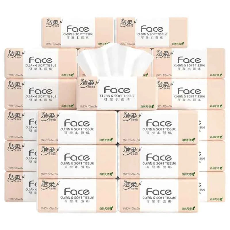 Clean Soft Tissues, Household Large Packaging, Whole Box Of Face Towels, Wet Tissues, 24 Pc, 130 Sheets Of Tissue Paper, Toilet