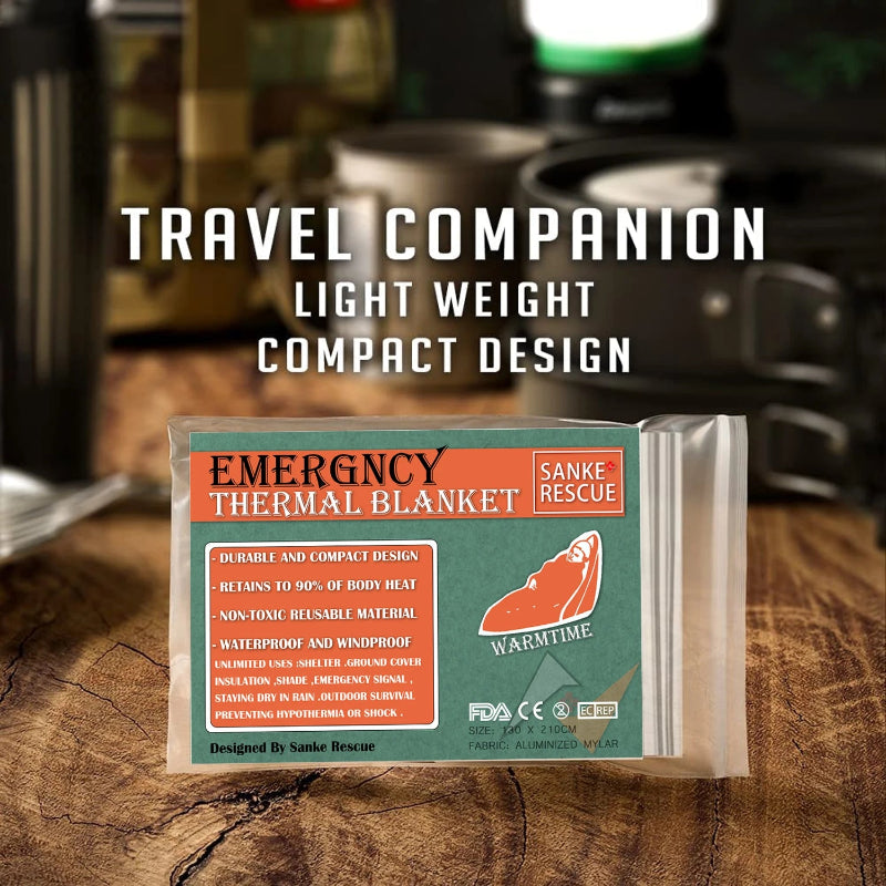 4-Pack Emergency Mylar Thermal Blanket Foil Space Blanket for Outdoor, First Aid, Camping & Hiking