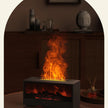 VISSKO Creative Fireplace Air Humidifier with LED Flame Light, Aroma Essential Oil Diffuser, Remote Control & Auto-Off Function