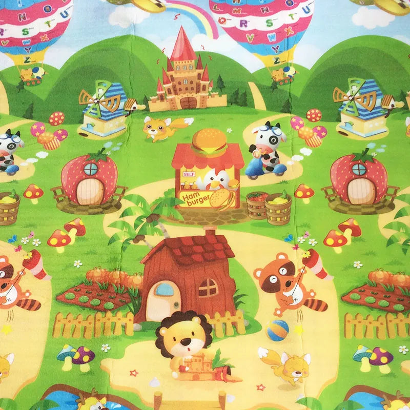 Baby Educational Play Mat Double Sided Printed Foam Floor Crawling Carpet