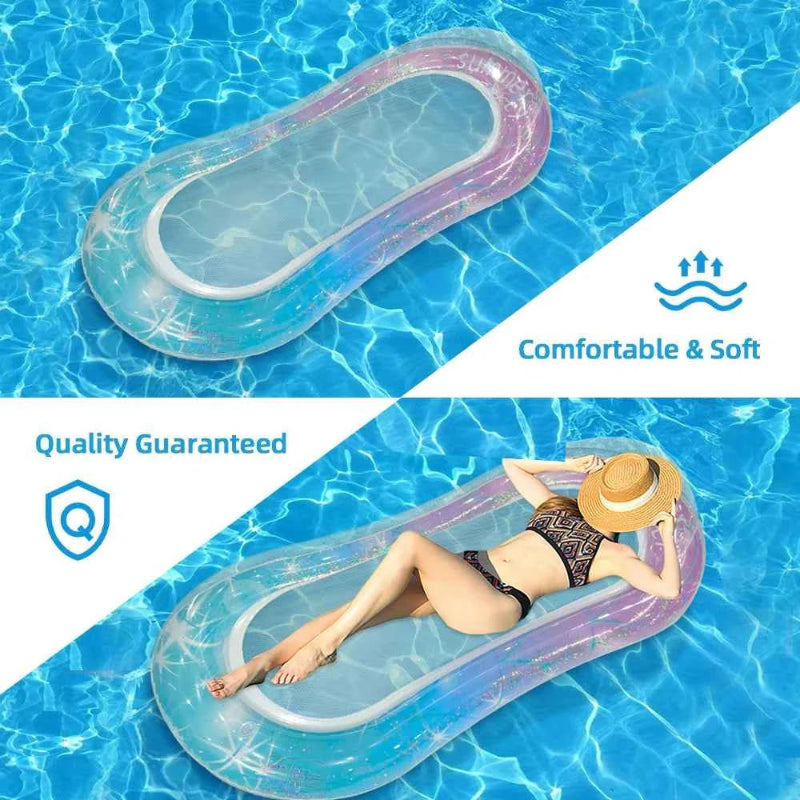 Inflatable Adult Swimming Pool Lounge Chair Floating Boat - Large Beach Daylight Bath Floating Raft Daylight Bath Lounge Water Floating Row, High-Looking Swimming Pool Floating Tube