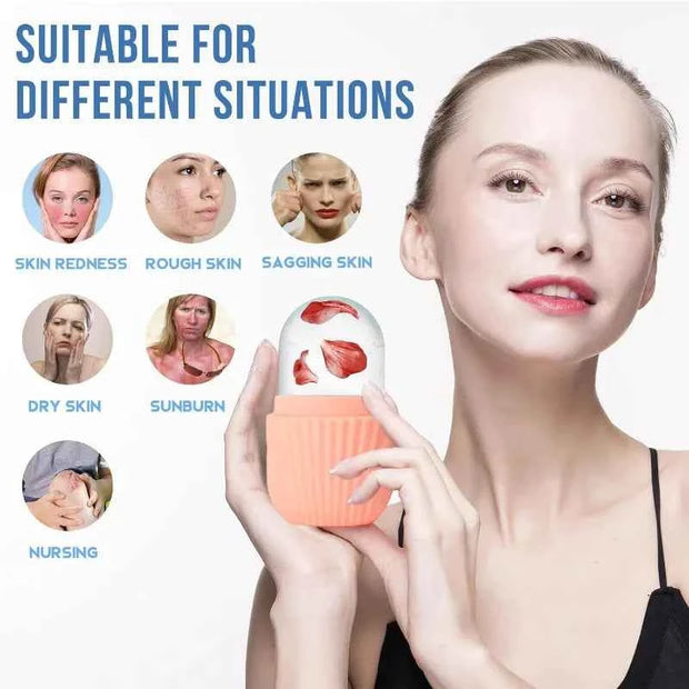 Ice Face Roller Ice Cube Beauty Massage Silicone Ice Mold For Eye Puffiness Ice Facial Roller Shrink Pores Multifunctional mold