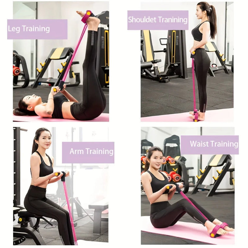 Elastic Resistance Exercise Band with Foam Handle - Pedal Puller Fitness Tool