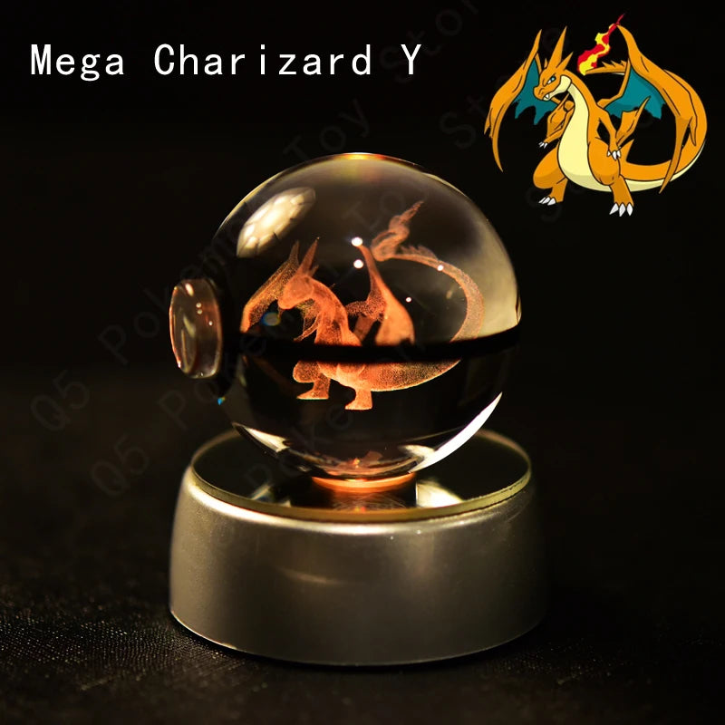 Potdemiel 3D Pokémon Crystal Ball 5cm with LED Lamp Base