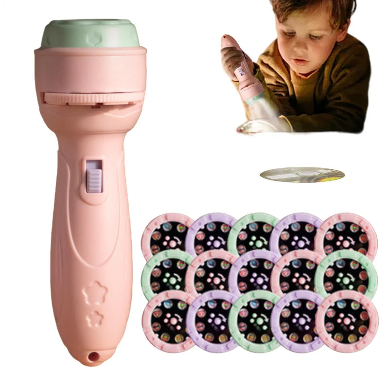 Kids Flashlight Projector 120 Patterns Projector Toys for Kids Preschool Learning Cartoon Torch Light Projection Flashlight