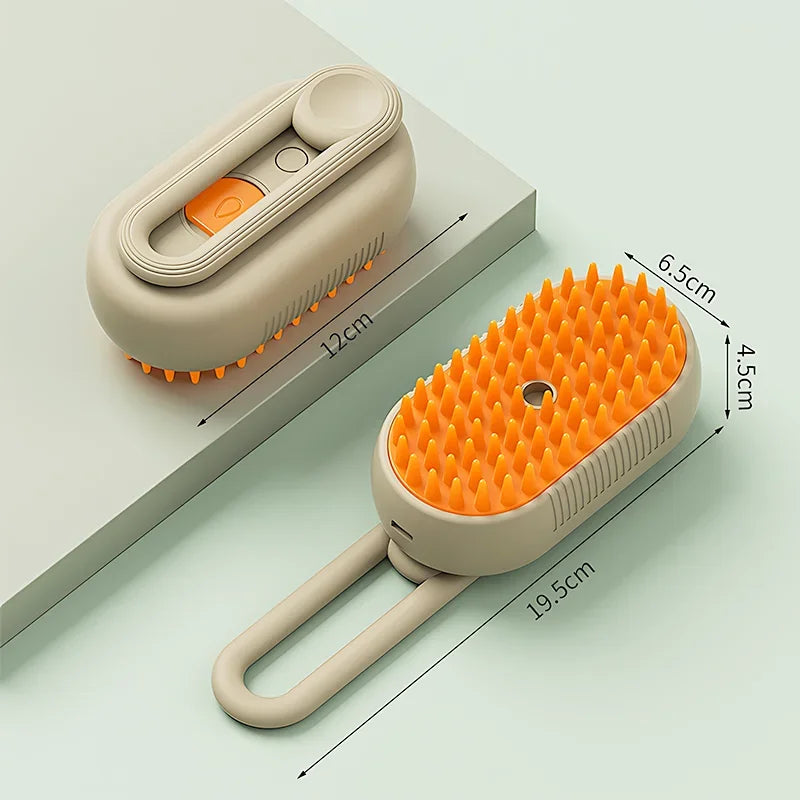 3-in-1 Pet Electric Steam Brush for Cats & Dogs – Cleaning, Massage & Grooming Comb