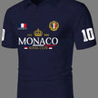 LEGACY MONACO Royal Club Men’s Short Sleeve Polo Shirt with Crest Logo & Number 10 Sleeve Print