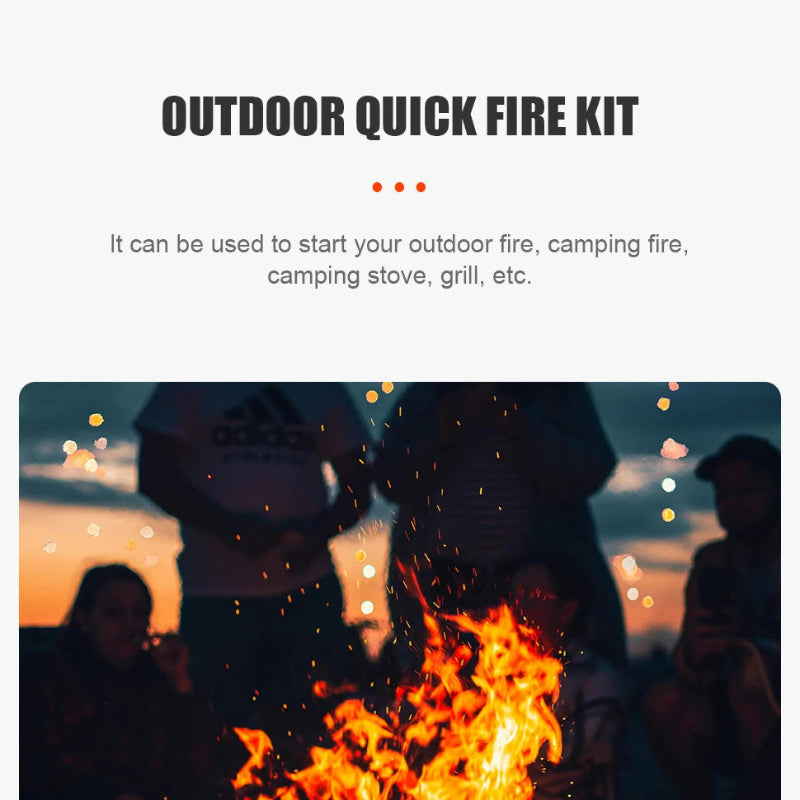 1-Box 170g Fatwood Fire Starter Sticks with Metal Storage Tin for Outdoor Camping
