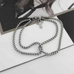 Men's Fashion Double Chain Cross Hollow Wrist Bracelets Lobster Claw Clasp Stainless Steel Bracelet Hip Hop Punk Party Jewelry