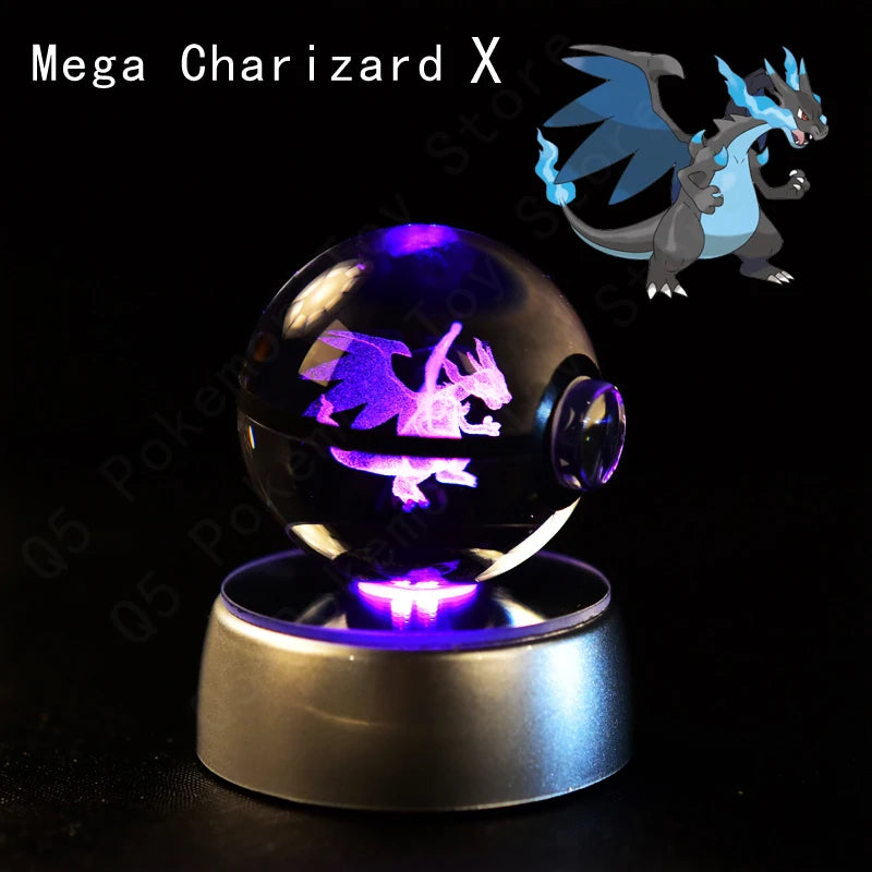 Potdemiel 3D Pokémon Crystal Ball 5cm with LED Lamp Base
