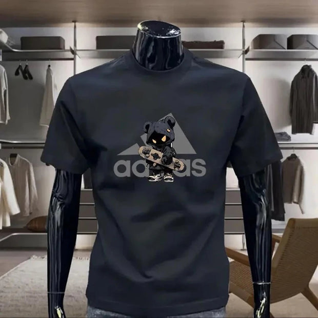 Adidas Bear Graphic T-shirt – Stylish Casual Wear for Men | Black & White Options