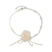 Floral Choker Necklace with Pearl Chain – Elegant and Stylish Women’s Accessory