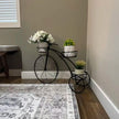 Decorative Bicycle-Shaped Metal Plant Stand with Multiple Pot Holders