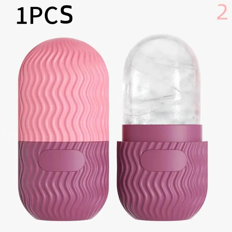 Silicone Cube Tray Shape Facial Ice Roller Reusable Face Massage Roller Skin Care Tool